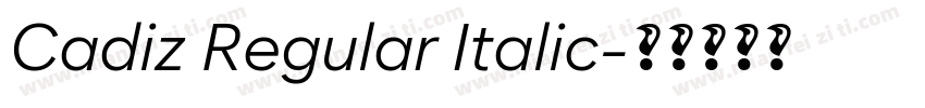 Cadiz Regular Italic字体转换